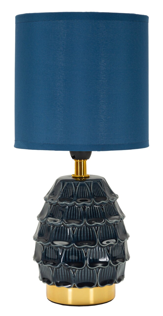 Lampa de masa Pigny, Mauro Ferretti, 1 x E14, 40W, 15x30.5 cm, ceramica/fier/textil, albastru - imagine 7